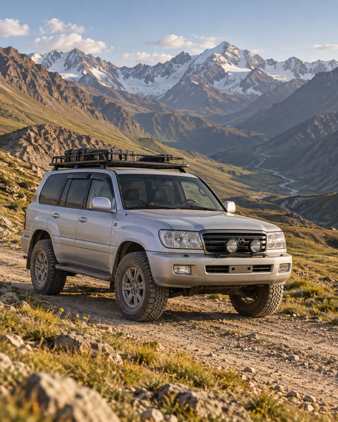 Prepared Land Cruiser 100 in the mountains